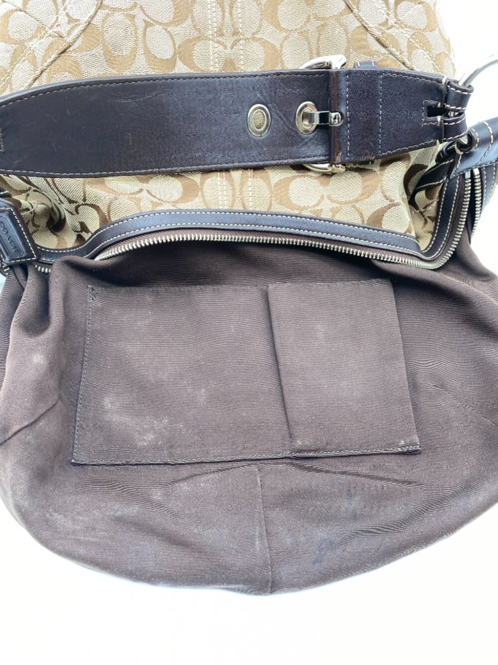 Coach Vintage Soho Signature Large Hobo 10075 Y2K Brown π€ Paris - Picture 10 of 16